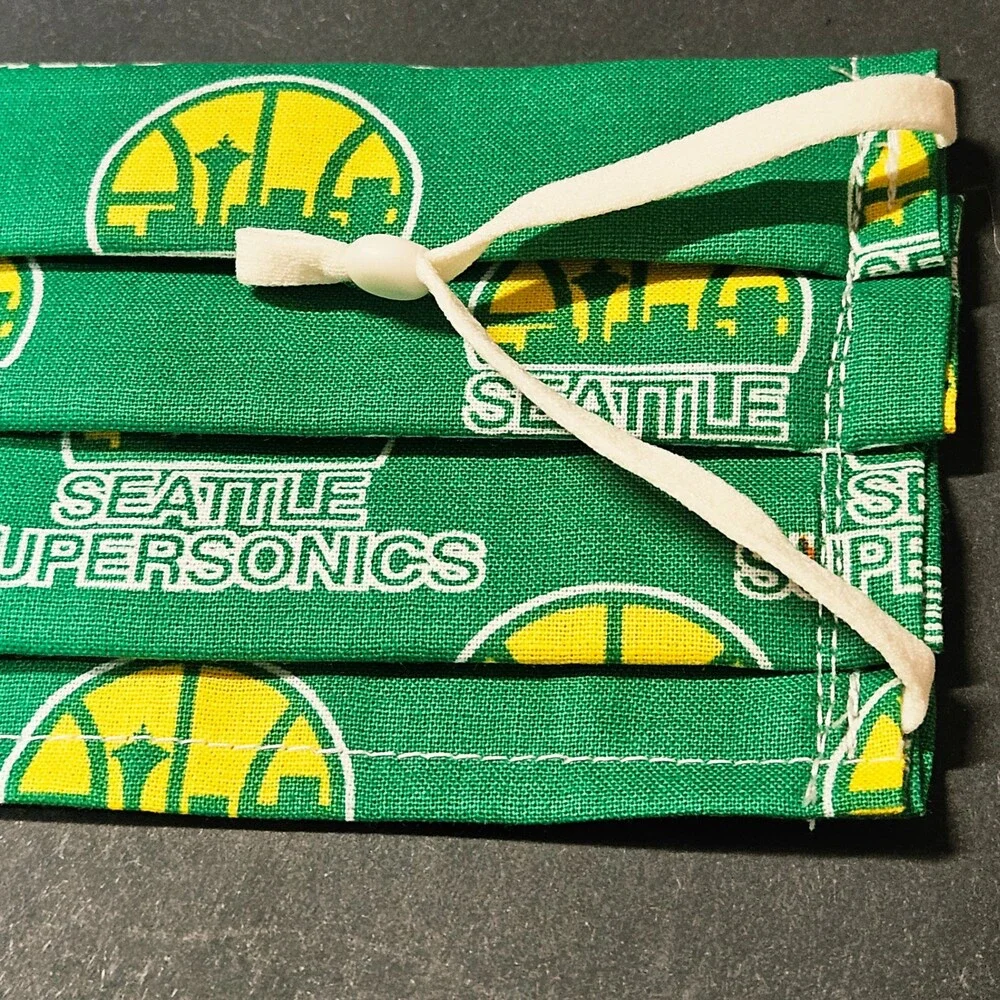 Seattle Supersonics Face Mask Unisex Adjustable Ear Loop Cotton Reusable Green
